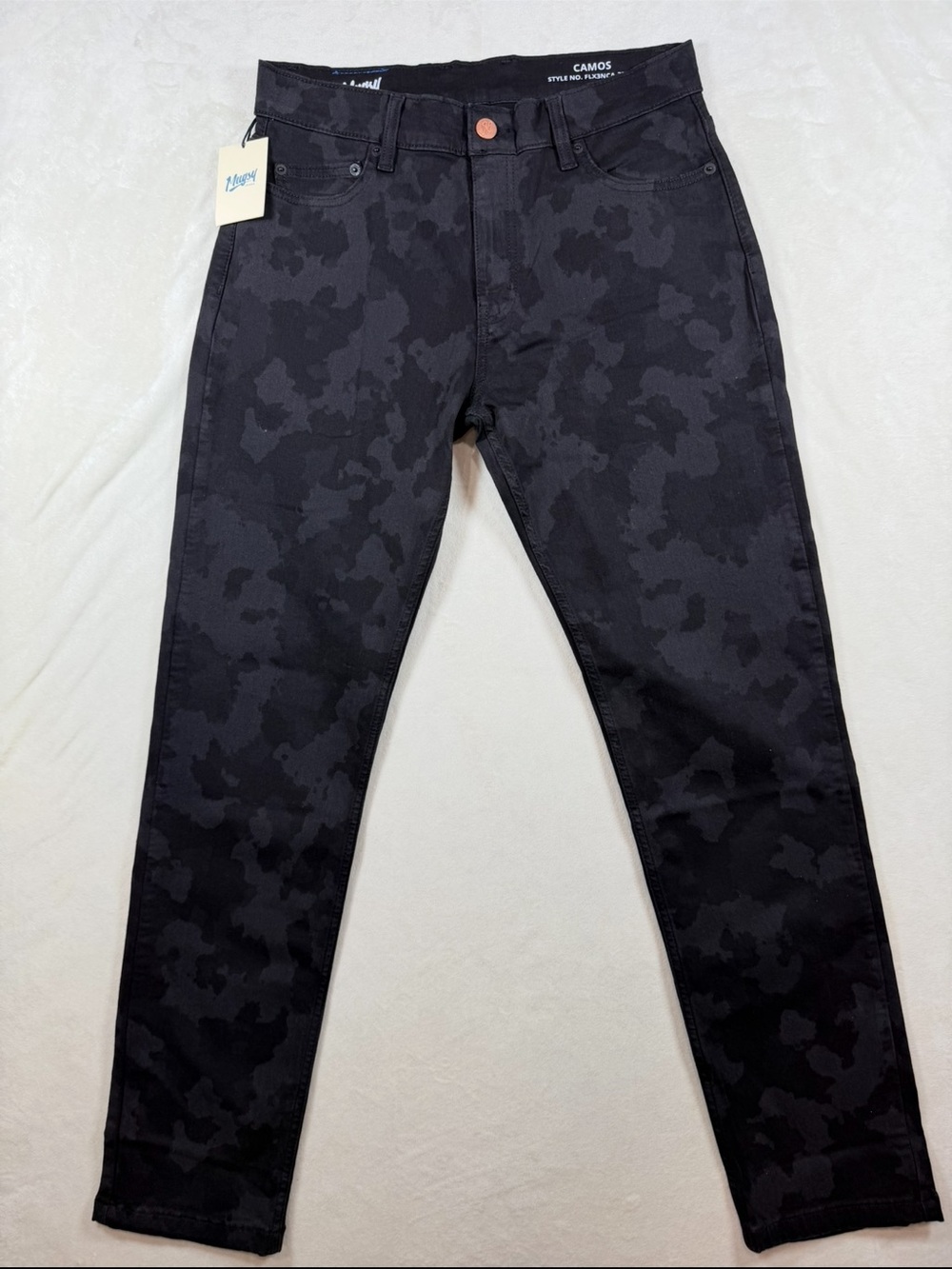 NWT Mugsy Jeans 33W 32L Camo Black Stretch Jeans